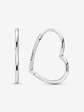 Pandora Silver Heart Hoop Earrings